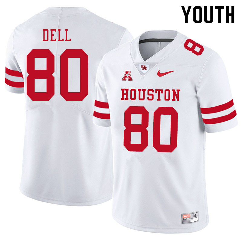 Youth #80 Nathaniel Dell Houston Cougars College Football Jerseys Sale-White - Click Image to Close
